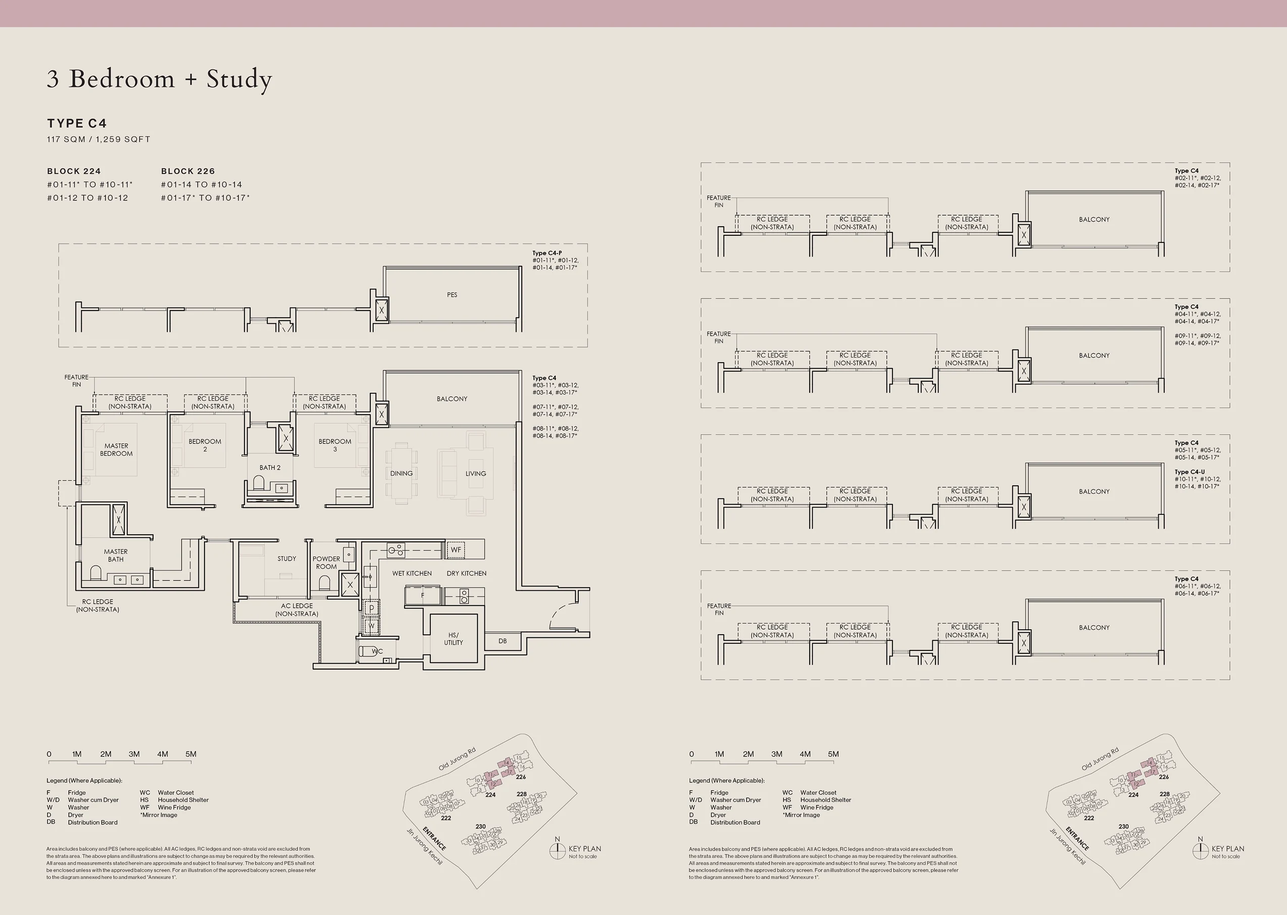 Type C4: 3 Bedroom + Study